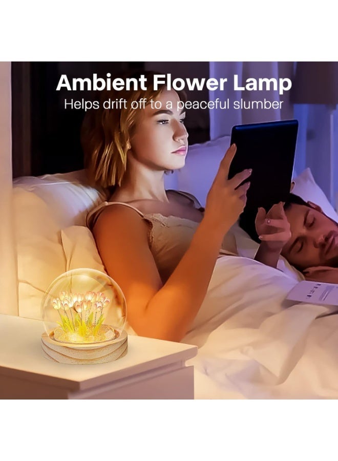 ChicAbode Tulip Night Light LED Decoration Lamp,Glass Artificial Flower Bedroom Table Lamp, Christmas Birthday Gifts for Women Her Girlfriend Wife Sister Girls - Image 5